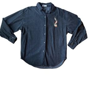 Denim Button Up Long Sleeve L